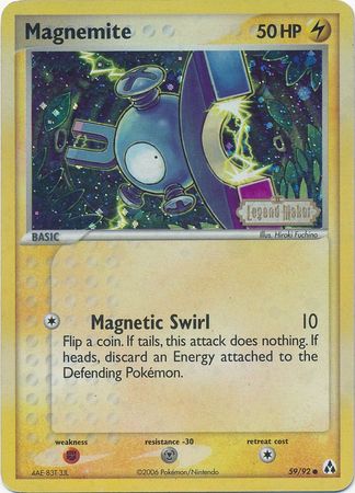 Magnemite (59/92) (Stamped) [EX: Legend Maker] | Exor Games New Glasgow