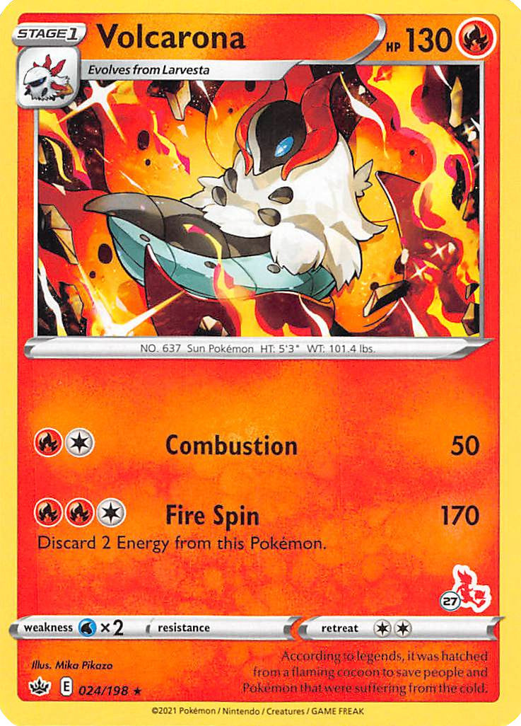 Volcarona (24/198) (Cinderace Stamp #27) [Battle Academy 2022] | Exor Games New Glasgow