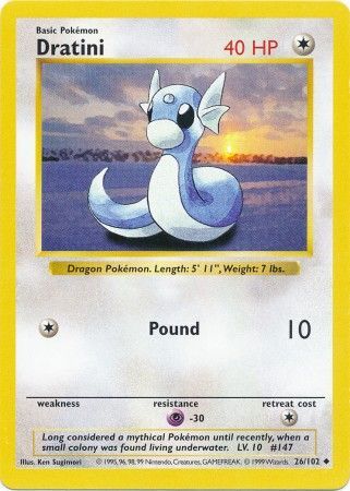 Dratini (26/102) [Base Set Shadowless Unlimited] | Exor Games New Glasgow