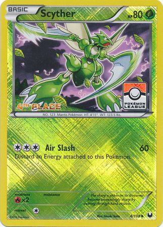 Scyther (4/108) (League Promo 4th Place) [Black & White: Dark Explorers] | Exor Games New Glasgow