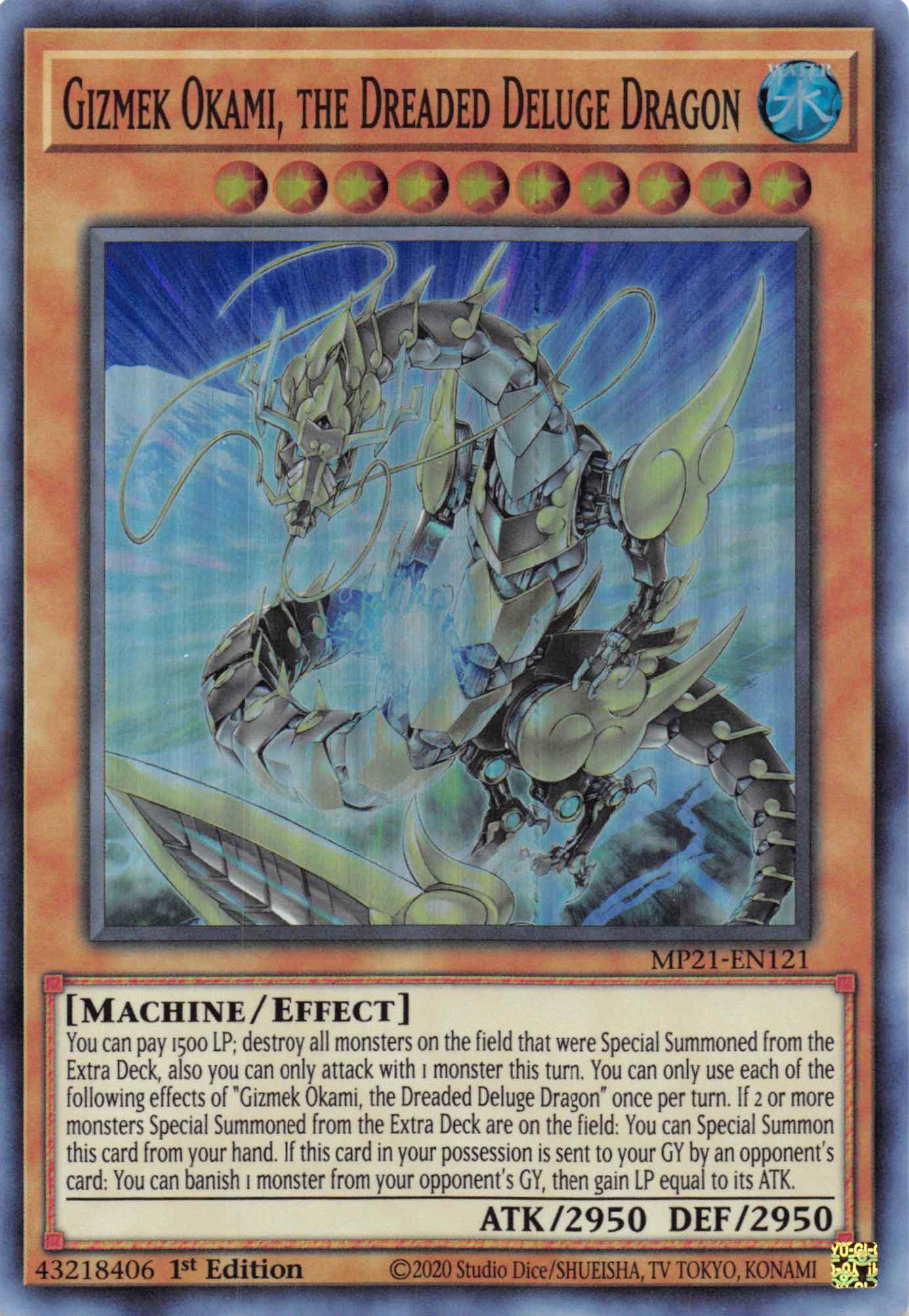 Gizmek Okami, the Dreaded Deluge Dragon [MP21-EN121] Super Rare | Exor Games New Glasgow