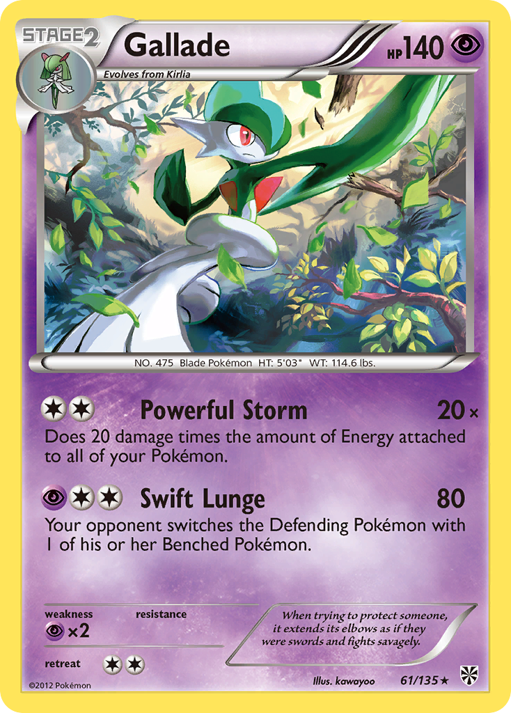 Gallade (61/135) [Black & White: Plasma Storm] | Exor Games New Glasgow