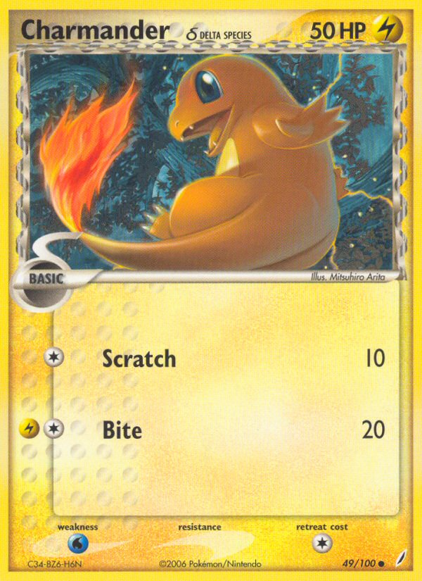 Charmander (49/100) (Delta Species) [EX: Crystal Guardians] | Exor Games New Glasgow