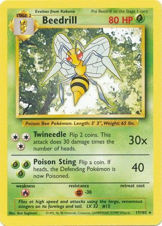 Beedrill (17/102) [Base Set Unlimited] | Exor Games New Glasgow