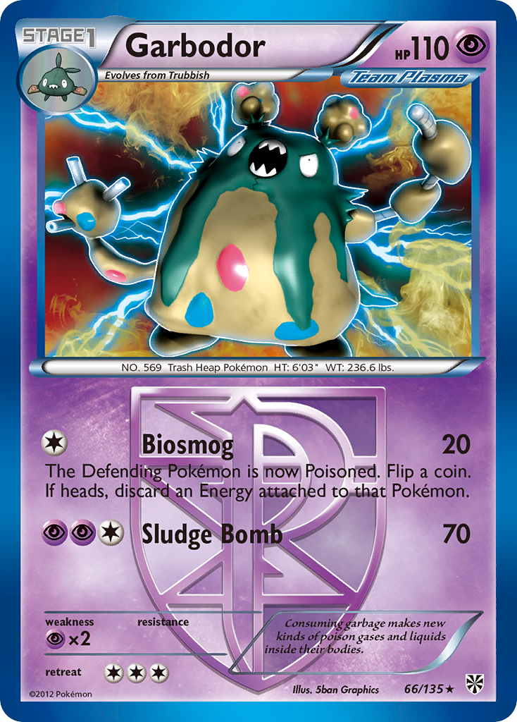 Garbodor (66/135) [Black & White: Plasma Storm] | Exor Games New Glasgow