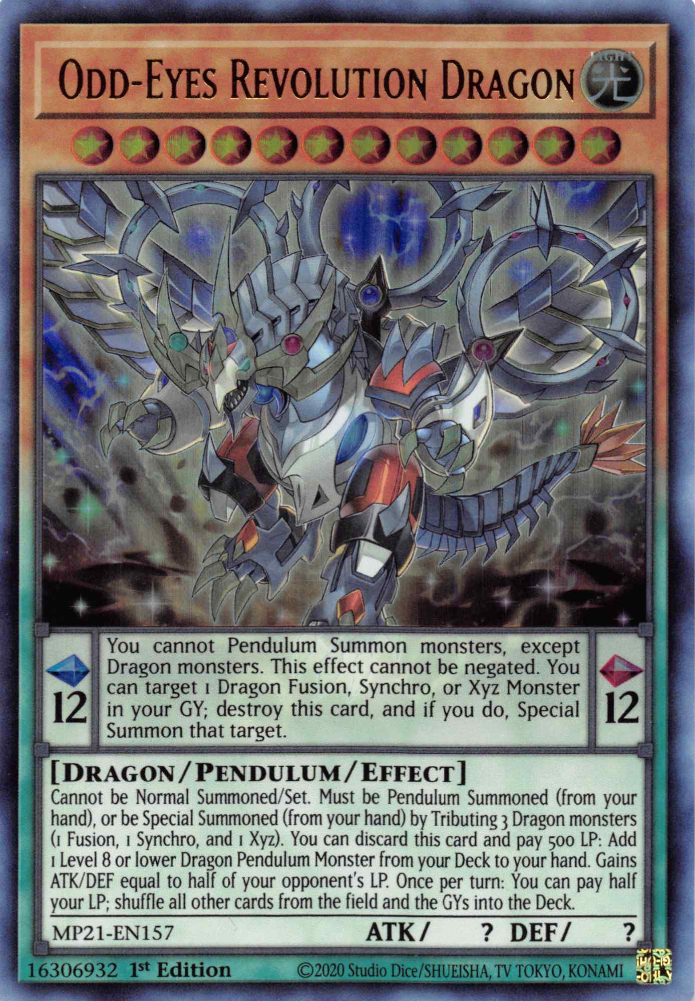 Odd-Eyes Revolution Dragon [MP21-EN157] Ultra Rare | Exor Games New Glasgow