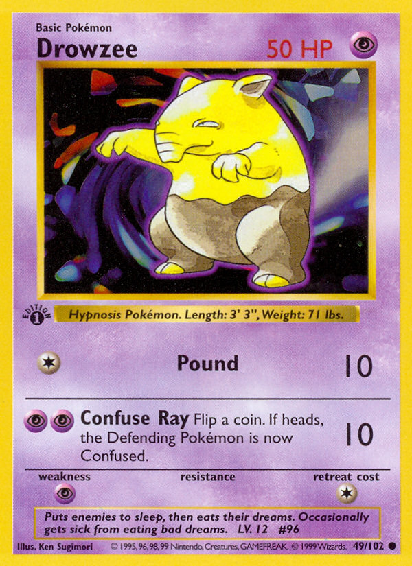 Drowzee (49/102) (Shadowless) [Base Set 1st Edition] | Exor Games New Glasgow