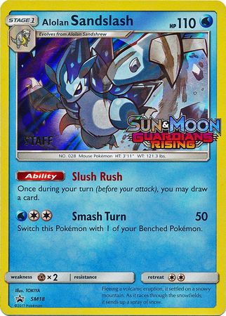 Alolan Sandslash (SM18) (Staff Prerelease Promo) [Sun & Moon: Black Star Promos] | Exor Games New Glasgow