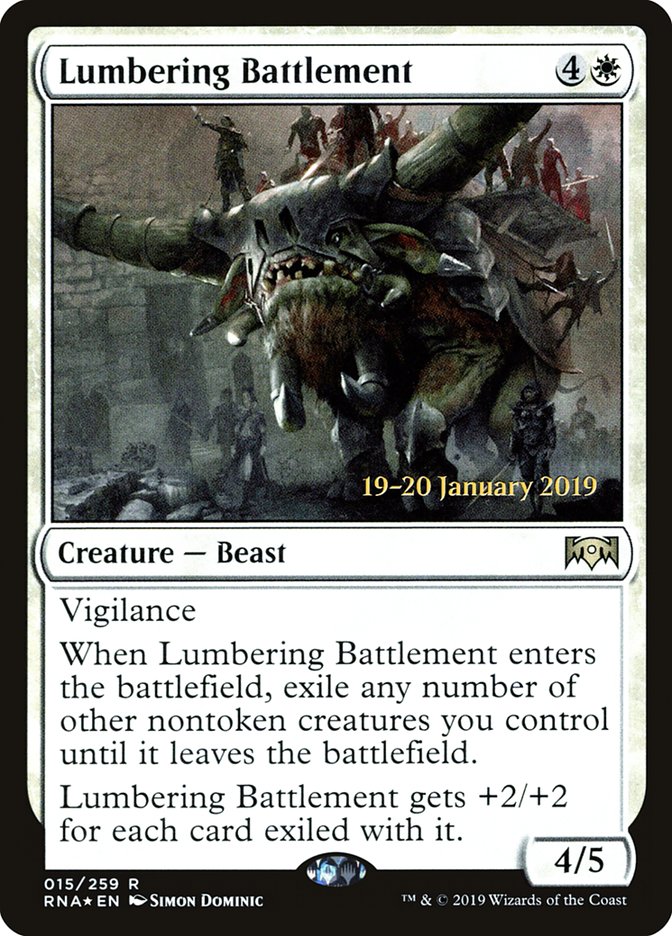 Lumbering Battlement [Ravnica Allegiance Prerelease Promos] | Exor Games New Glasgow