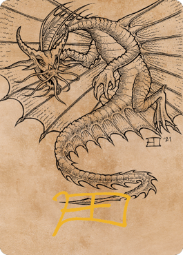 Ancient Gold Dragon Art Card (44) (Gold-Stamped Signature) [Commander Legends: Battle for Baldur's Gate Art Series] | Exor Games New Glasgow