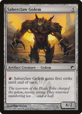 Saberclaw Golem [Scars of Mirrodin] | Exor Games New Glasgow