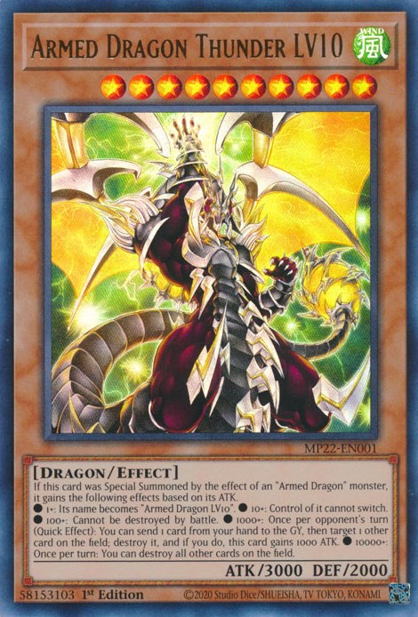 Armed Dragon Thunder LV10 [MP22-EN001] Ultra Rare | Exor Games New Glasgow