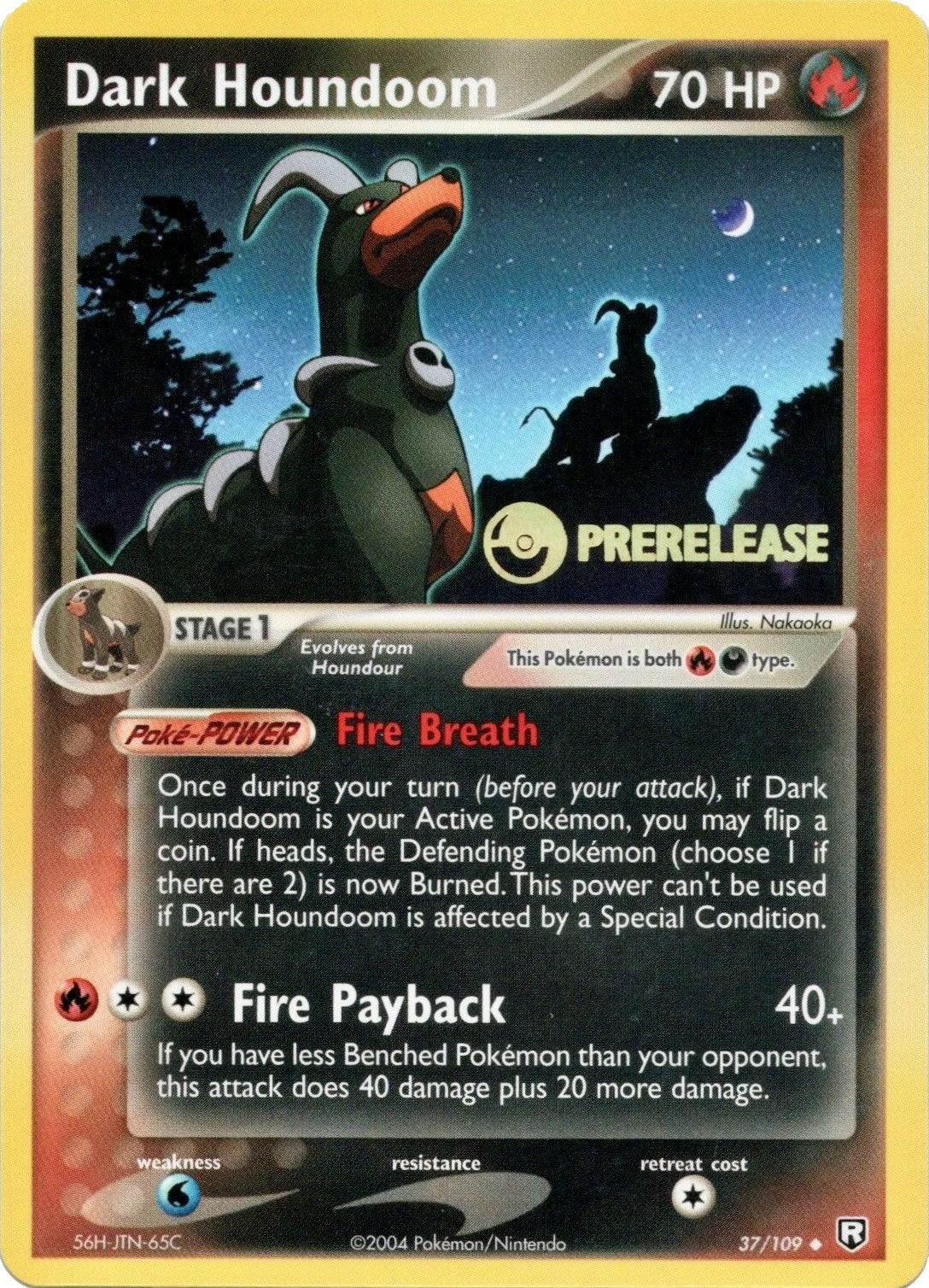 Dark Houndoom (37/109) (Prerelease Promo) [EX: Team Rocket Returns] | Exor Games New Glasgow