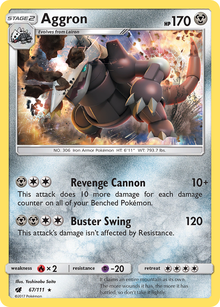 Aggron (67/111) [Sun & Moon: Crimson Invasion] | Exor Games New Glasgow