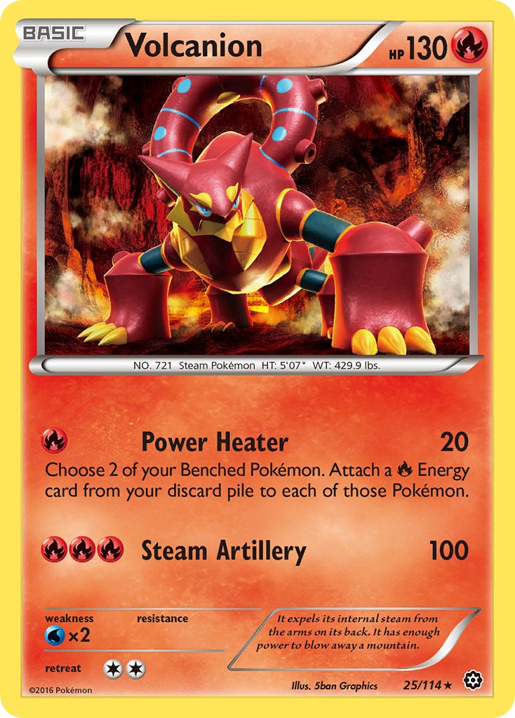 Volcanion (25/114) (Cracked Ice Holo) (Theme Deck Exclusive) [XY: Steam Siege] | Exor Games New Glasgow