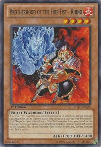 Brotherhood of the Fire Fist - Rhino [LTGY-EN028] Rare | Exor Games New Glasgow