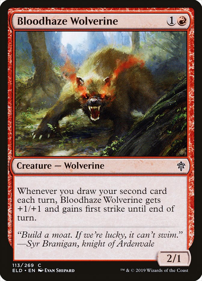 Bloodhaze Wolverine [Throne of Eldraine] | Exor Games New Glasgow