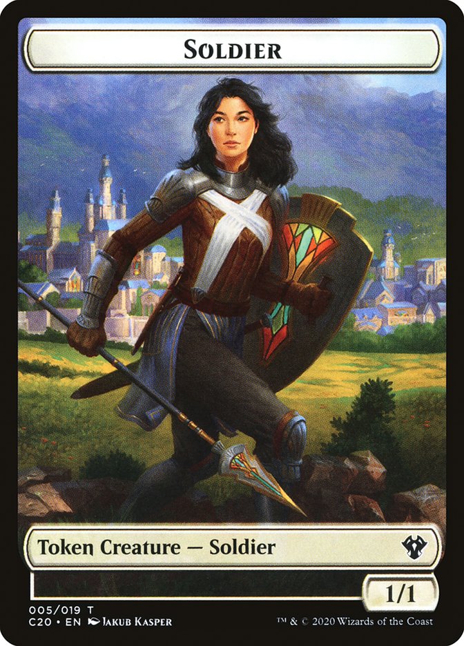 Human Soldier (005) // Drake Double-sided Token [Commander 2020 Tokens] | Exor Games New Glasgow