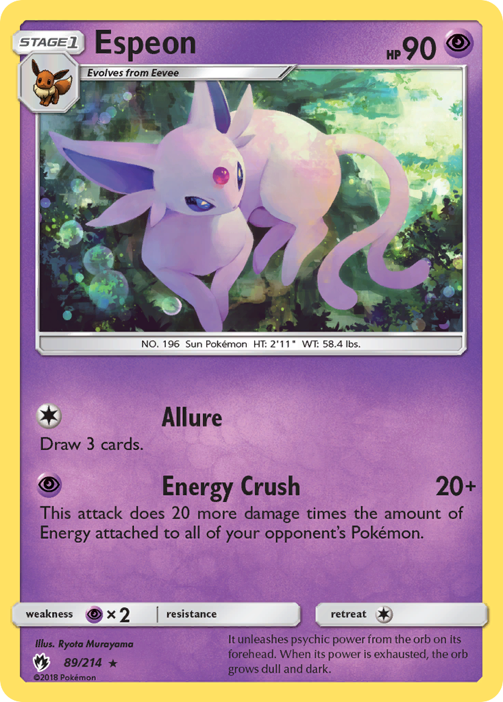 Espeon (89/214) [Sun & Moon: Lost Thunder] | Exor Games New Glasgow