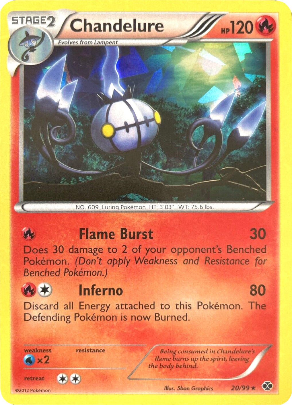 Chandelure (20/99) (Cracked Ice Holo) [Black & White: Next Destinies] | Exor Games New Glasgow