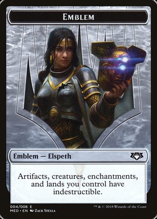 Emblem - Elspeth, Knight-Errant [Mythic Edition Tokens] | Exor Games New Glasgow