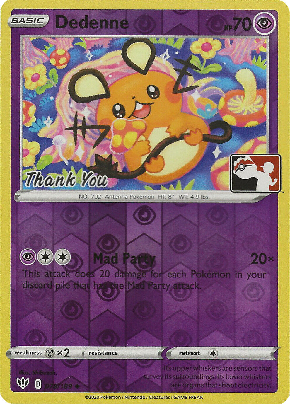 Dedenne (078/189) (Thank You Promo) [Sword & Shield: Darkness Ablaze] | Exor Games New Glasgow