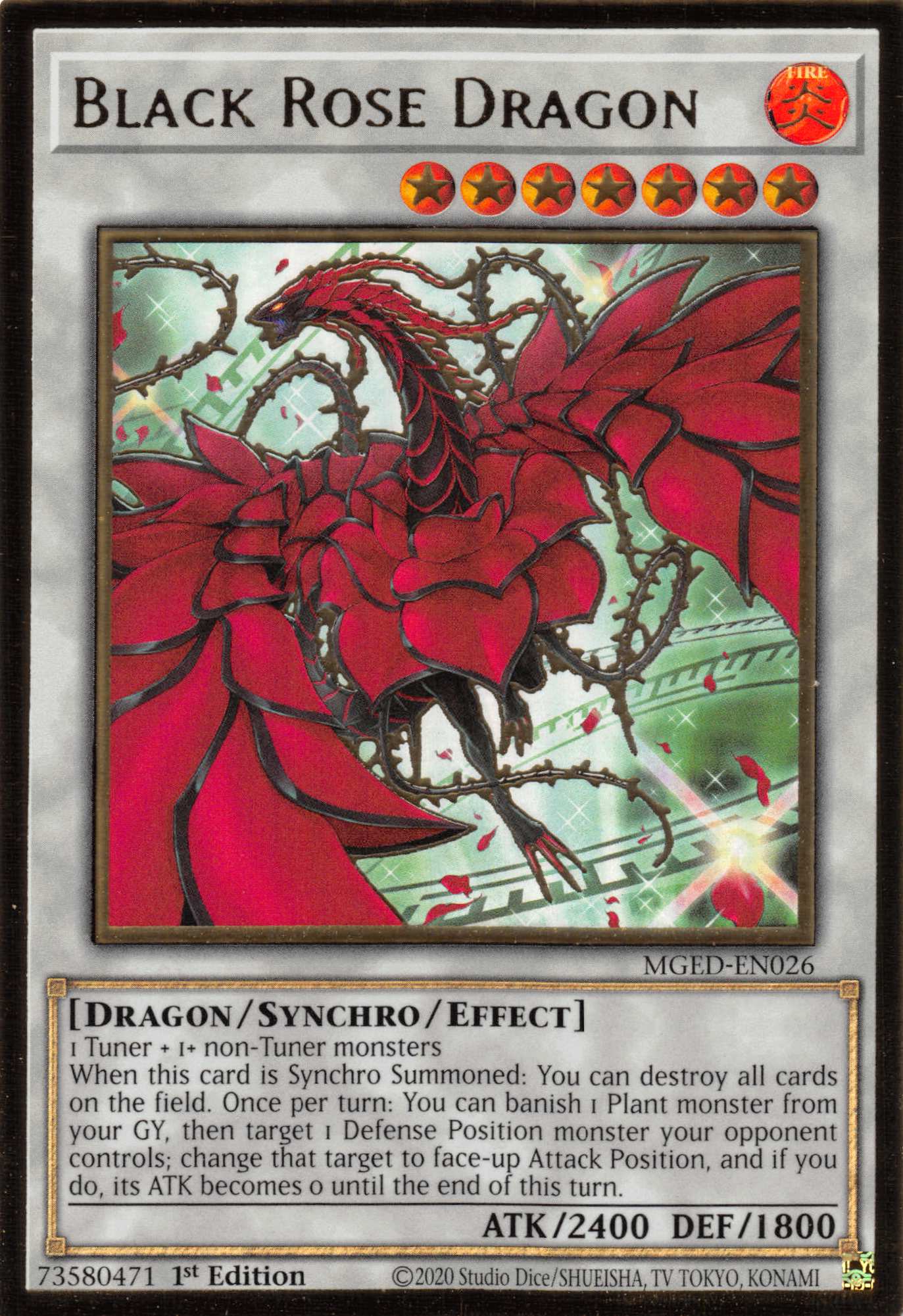 Black Rose Dragon (Alternate Art) [MGED-EN026] Gold Rare | Exor Games New Glasgow