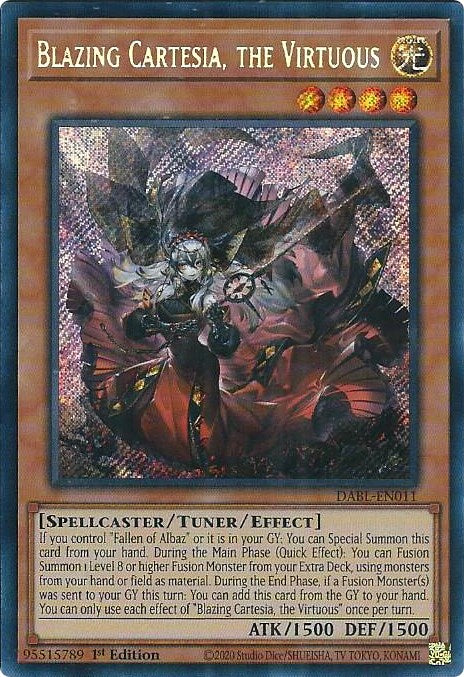 Blazing Cartesia, the Virtuous [DABL-EN011] Secret Rare | Exor Games New Glasgow