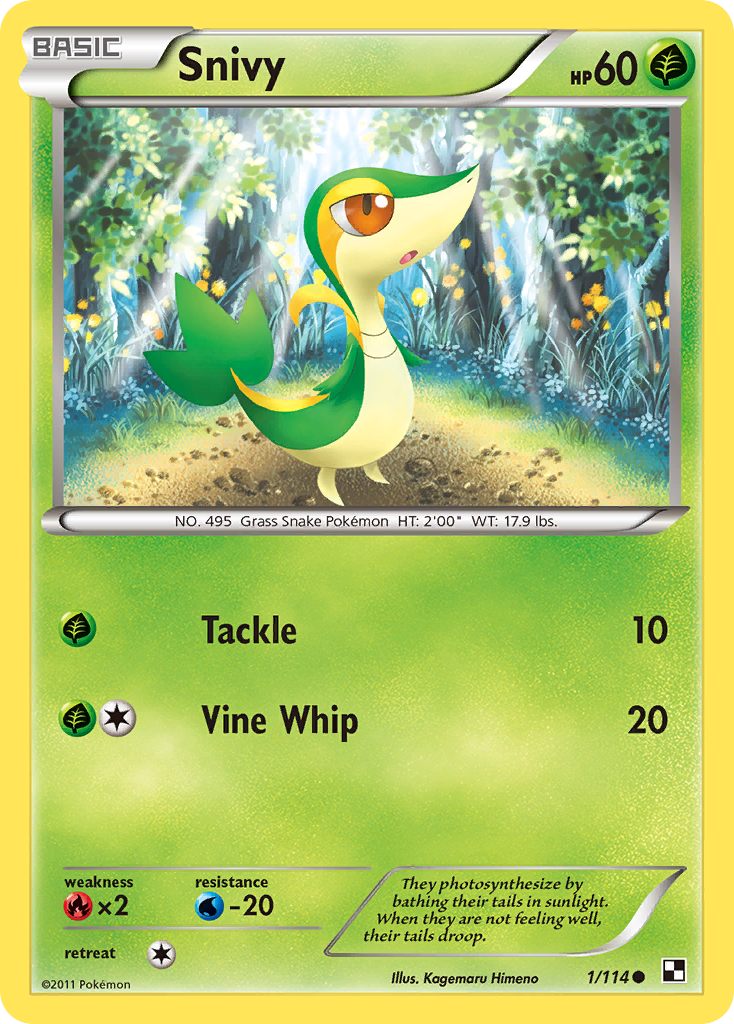 Snivy (1/114) (Cosmos Holo) [Black & White: Base Set] | Exor Games New Glasgow