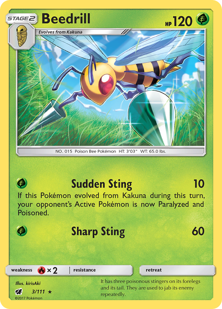 Beedrill (3/111) [Sun & Moon: Crimson Invasion] | Exor Games New Glasgow