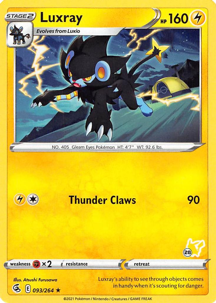 Luxray (093/264) (Pikachu Stamp #28) [Battle Academy 2022] | Exor Games New Glasgow