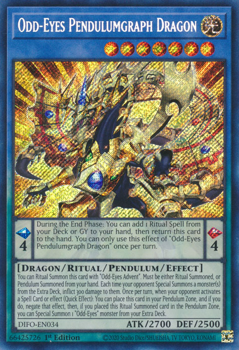 Odd-Eyes Pendulumgraph Dragon [DIFO-EN034] Secret Rare | Exor Games New Glasgow