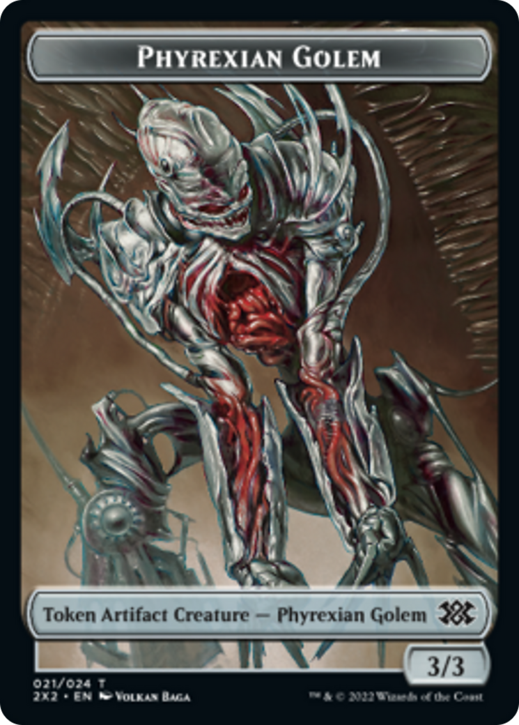 Egg // Phyrexian Golem Double-sided Token [Double Masters 2022 Tokens] | Exor Games New Glasgow