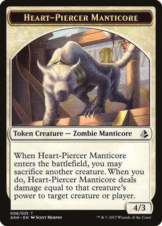 Heart-Piercer Manticore Token [Amonkhet Tokens] | Exor Games New Glasgow