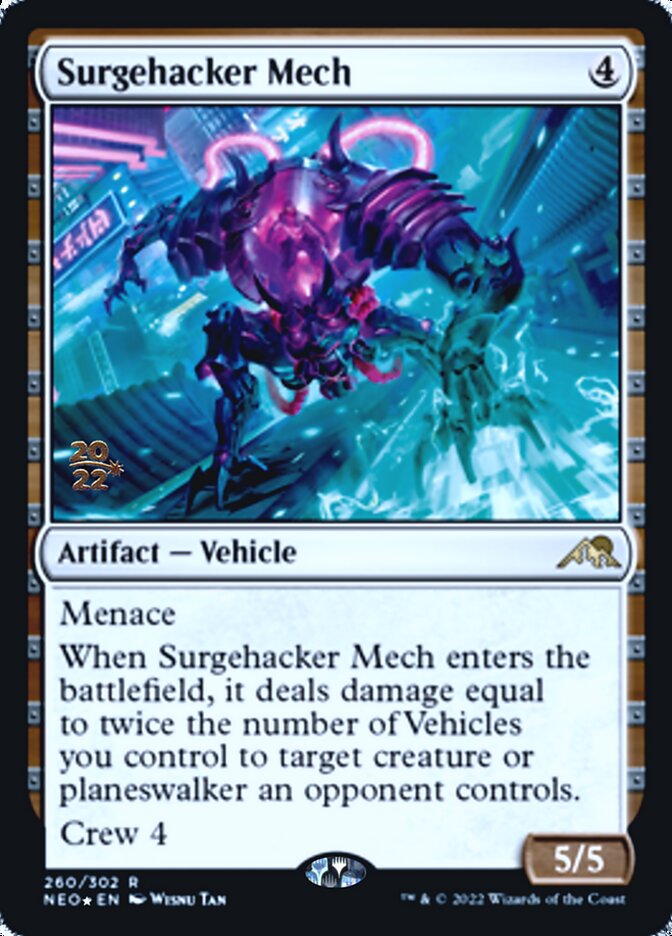 Surgehacker Mech [Kamigawa: Neon Dynasty Prerelease Promos] | Exor Games New Glasgow