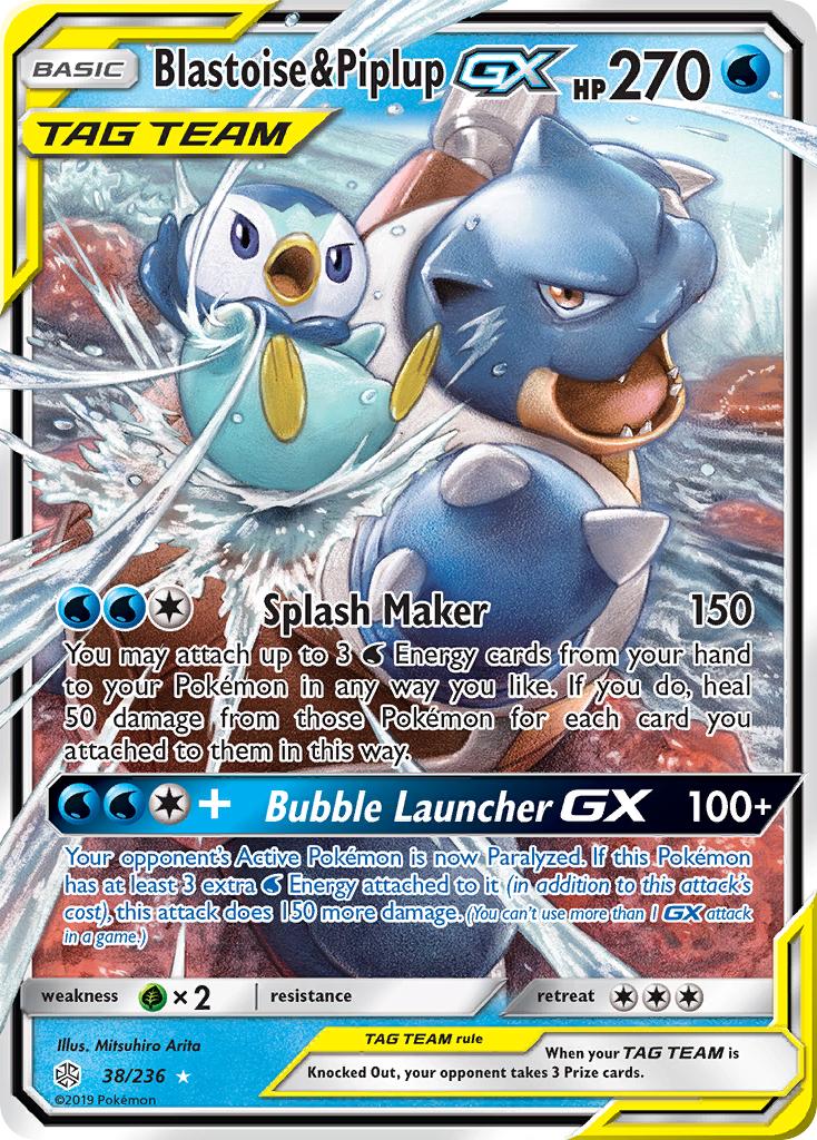 Blastoise & Piplup GX (38/236) [Sun & Moon: Cosmic Eclipse] | Exor Games New Glasgow