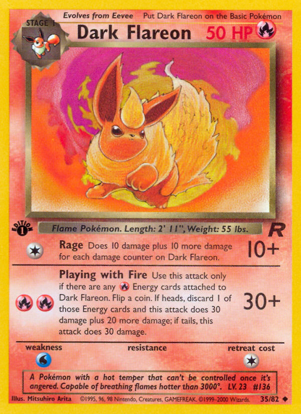 Dark Flareon (35/82) [Team Rocket 1st Edition] | Exor Games New Glasgow