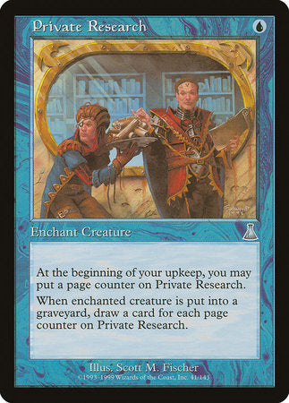 Private Research [Urza's Destiny] | Exor Games New Glasgow