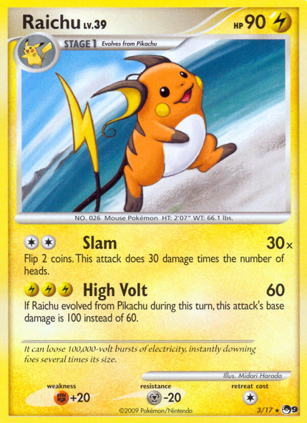 Raichu (3/17) [POP Series 9] | Exor Games New Glasgow