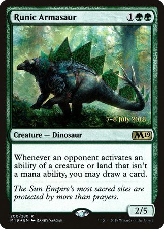 Runic Armasaur [Core Set 2019 Promos] | Exor Games New Glasgow