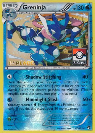 Greninja (40/122) (League Promo 1st Place) [XY: BREAKpoint] | Exor Games New Glasgow