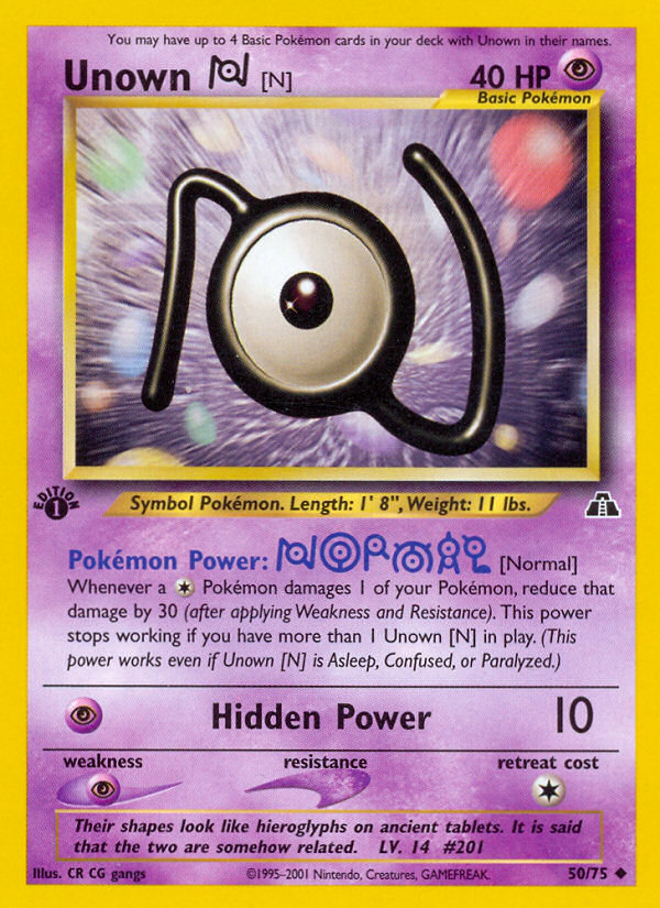 Unown [N] (50/75) [Neo Discovery 1st Edition] | Exor Games New Glasgow