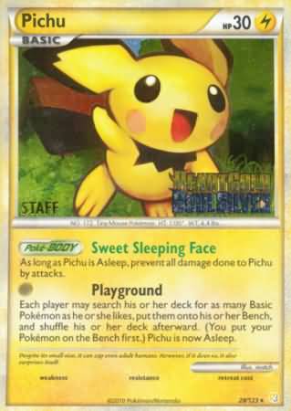Pichu (28/123) (Staff Prerelease Promo) [Nintendo: Black Star Promos] | Exor Games New Glasgow