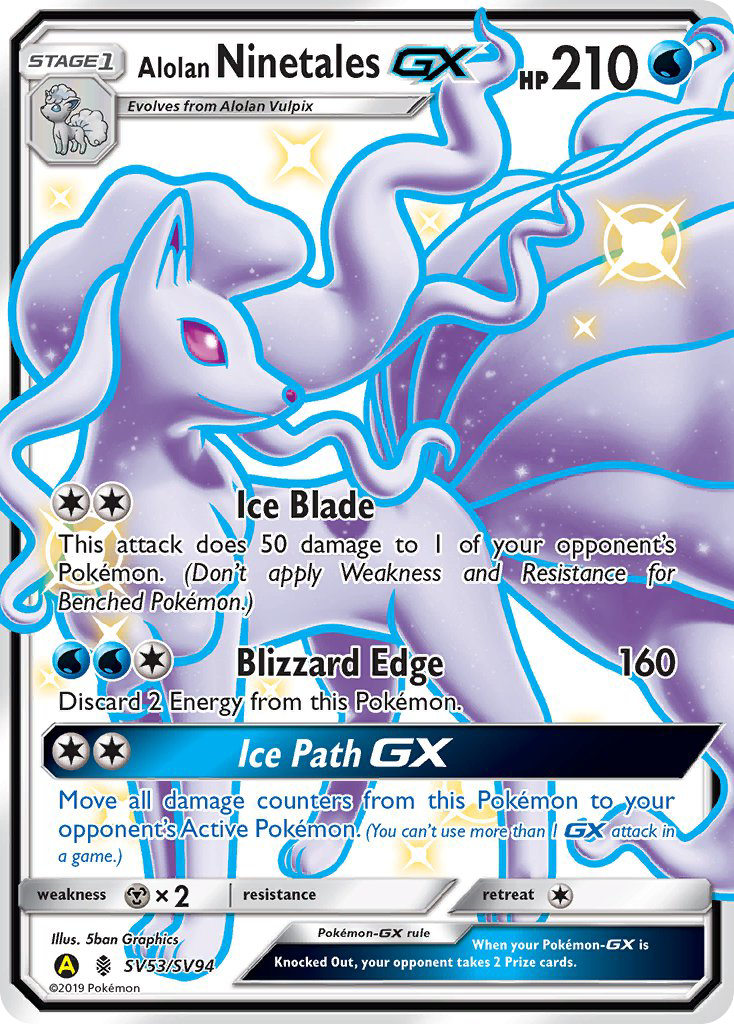 Alolan Ninetales GX (SV53/SV94) [Sun & Moon: Hidden Fates - Shiny Vault] | Exor Games New Glasgow