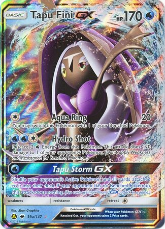 Tapu Fini GX (39/147) (Alternate card) (Jumbo Card) [Sun & Moon: Burning Shadows] | Exor Games New Glasgow