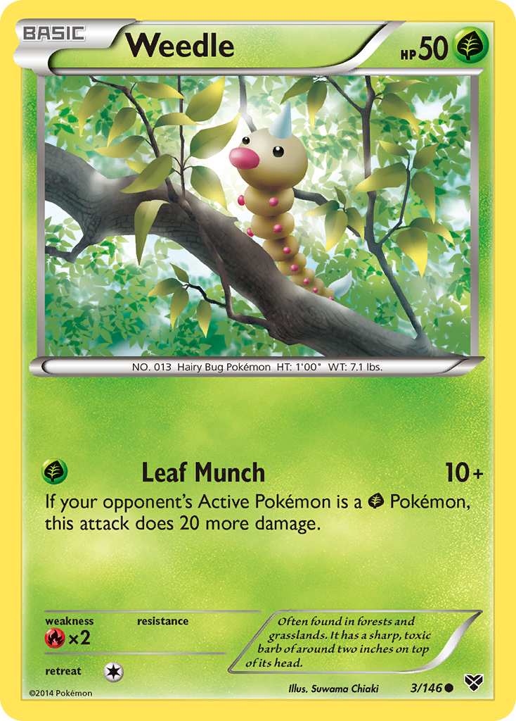 Weedle (3/146) [XY: Base Set] | Exor Games New Glasgow