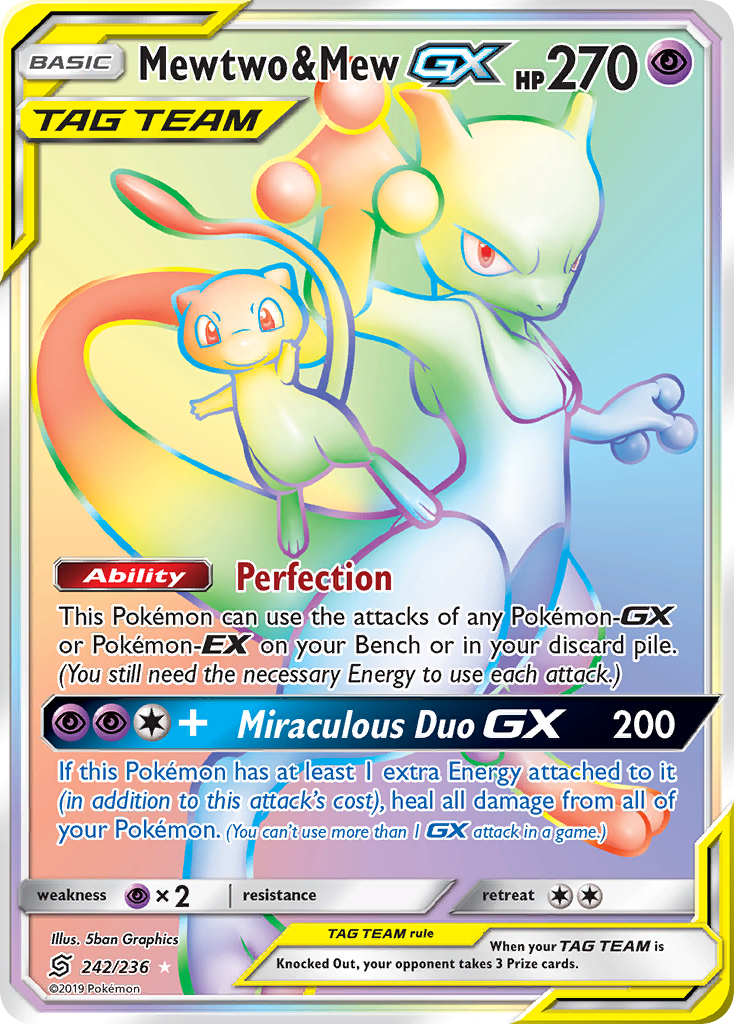 Mewtwo & Mew GX (242/236) [Sun & Moon: Unified Minds] | Exor Games New Glasgow