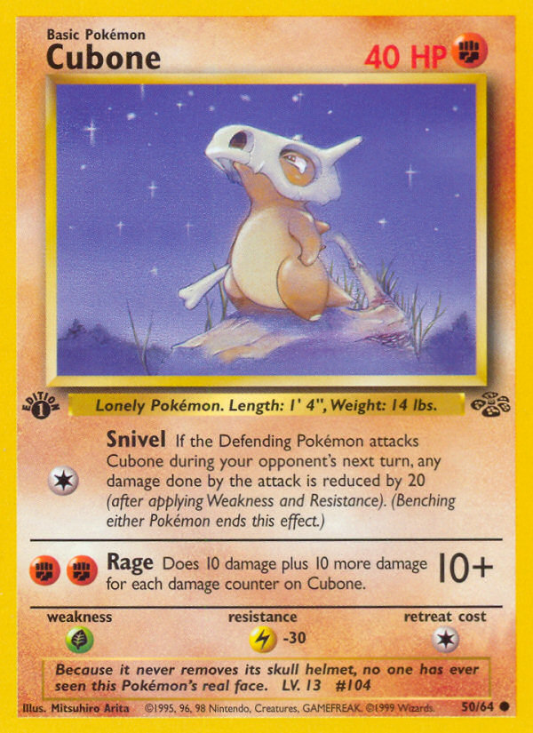 Cubone (50/64) [Jungle 1st Edition] | Exor Games New Glasgow