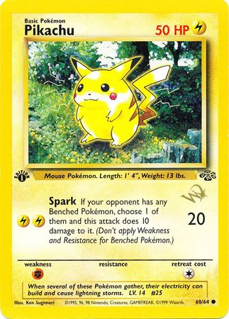 Pikachu (60/64) (W Stamped Promo) [Jungle 1st Edition] | Exor Games New Glasgow