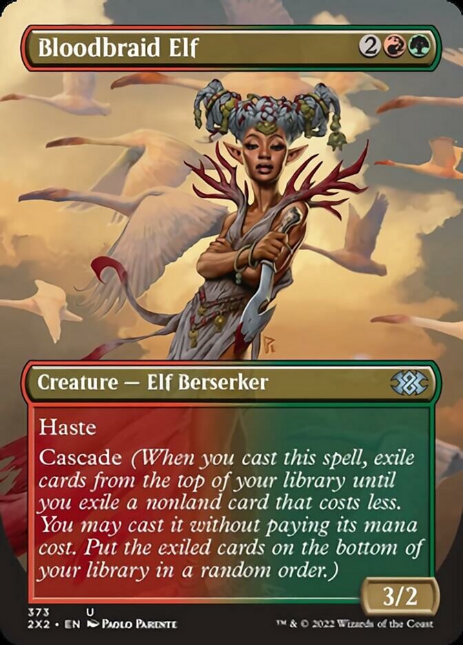 Bloodbraid Elf (Borderless Alternate Art) [Double Masters 2022] | Exor Games New Glasgow